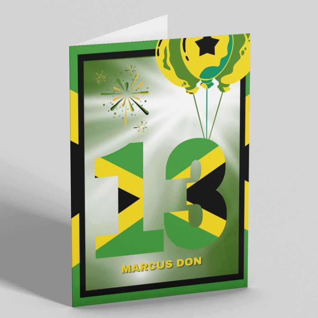 Personalised Milestone Age Country Flag Birthday Card | Jamaica