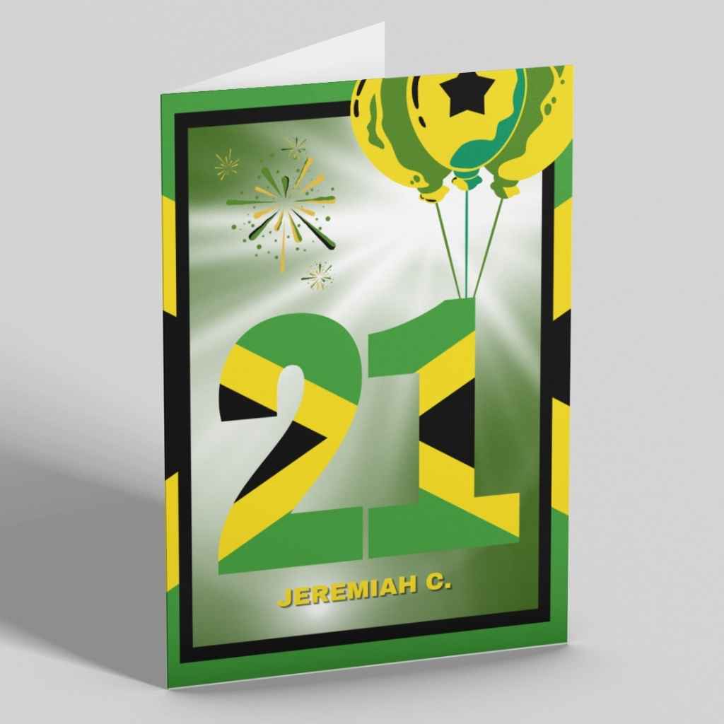 Personalised Milestone Age Country Flag Birthday Card | Jamaica