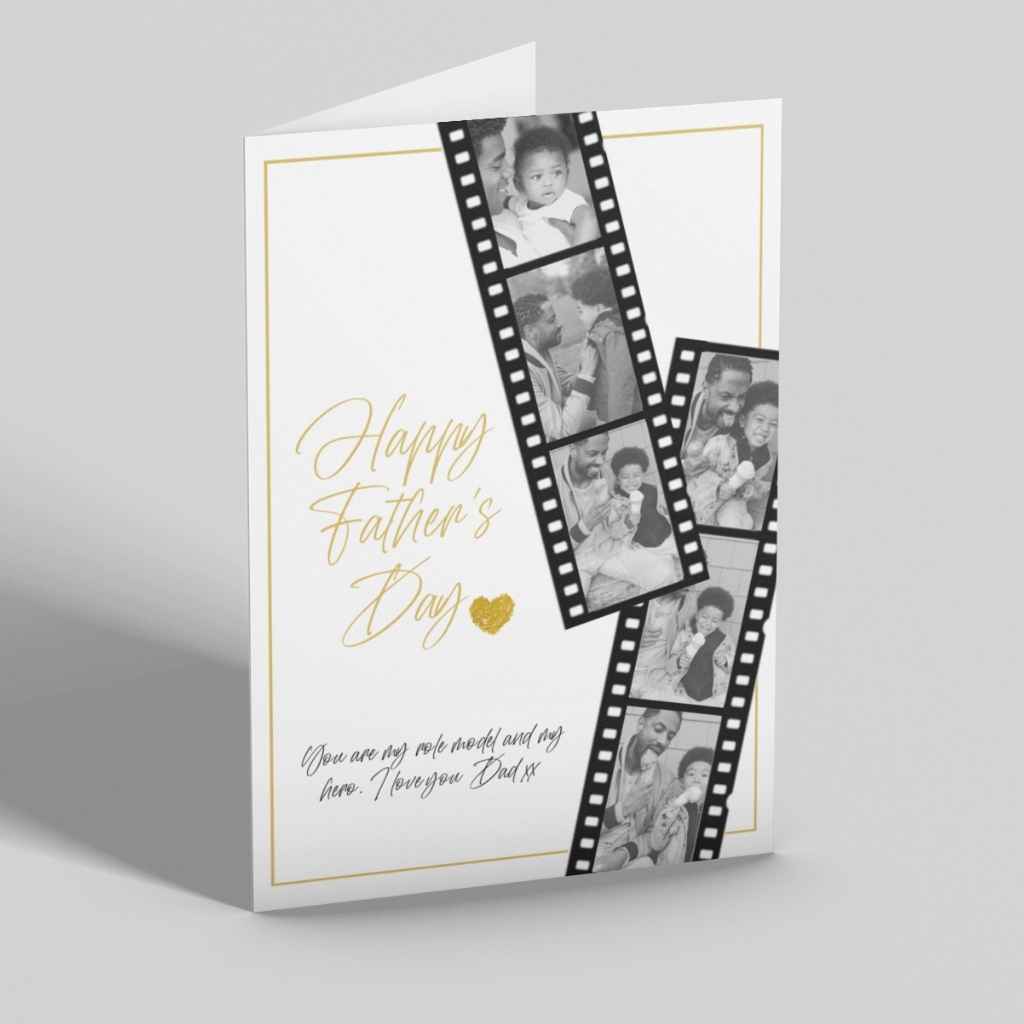 Personalised 6 Photo Upload Father's Day Card | Film Strip