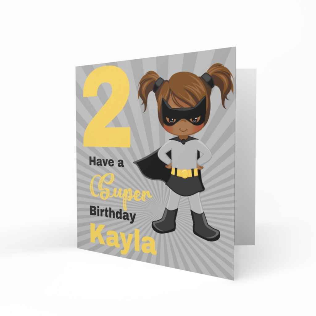 Personalised Birthday Cards | Grey Superhero/ine