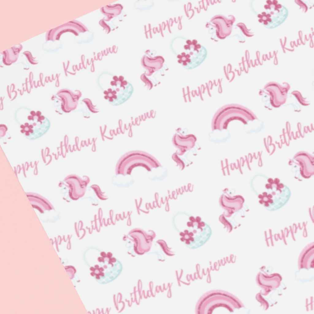 Personalised Unicorn & Rainbows Wrapping Paper