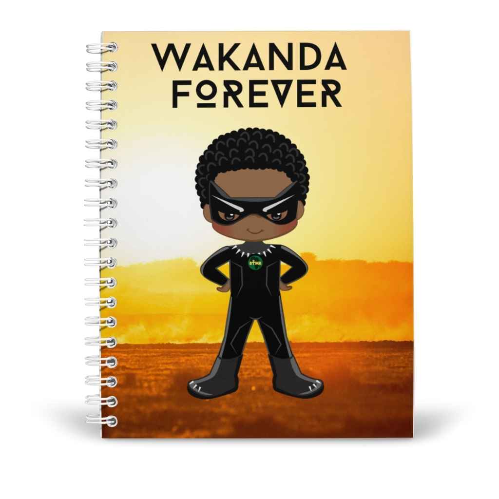 Personalised  A5 Notebook | Black Superhero | Wakanda Forever