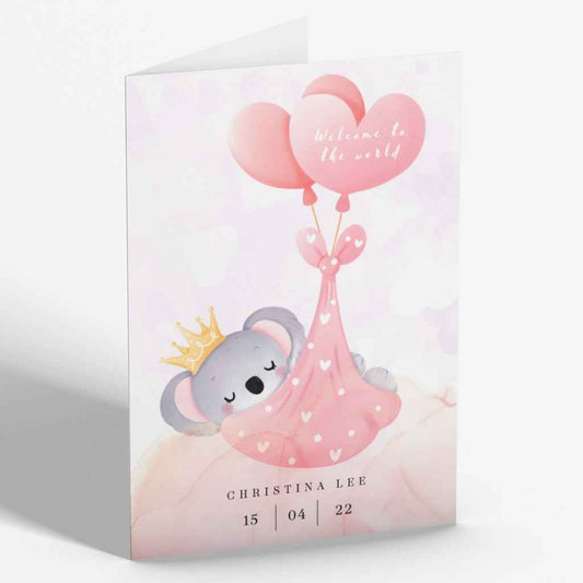 Personalised New Baby Greetings Card | Heart Hammock