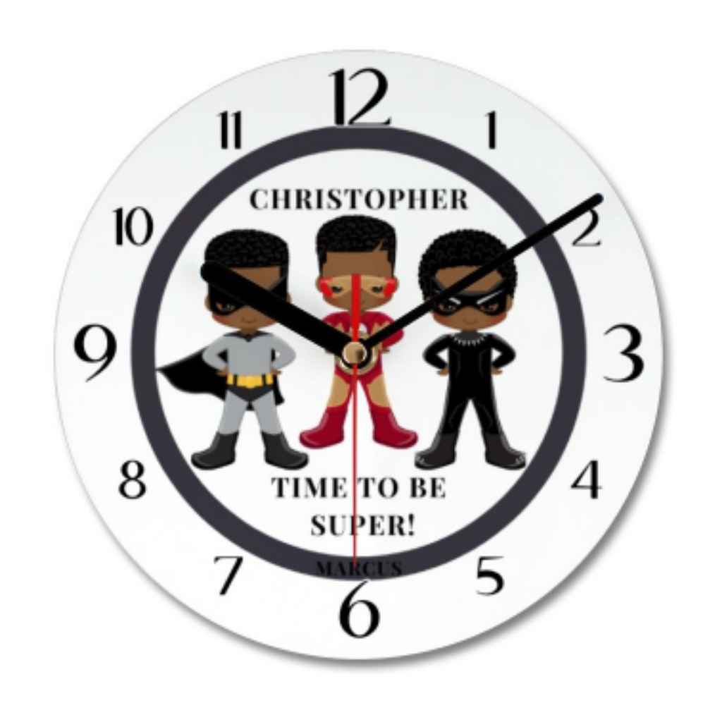 Personalised Clock | BLM Kids | Superheroes