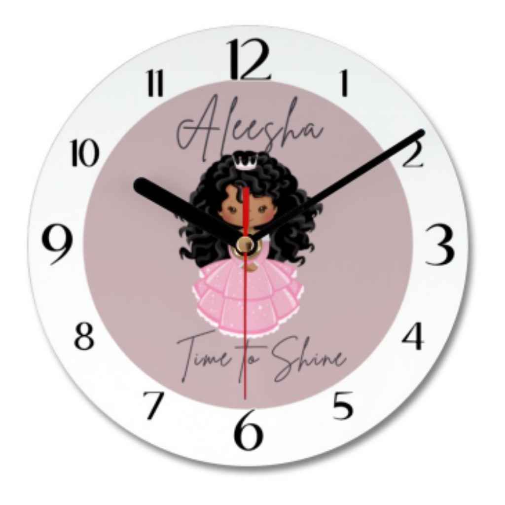 Personalised Clock | BLM Kids | Pink Princess