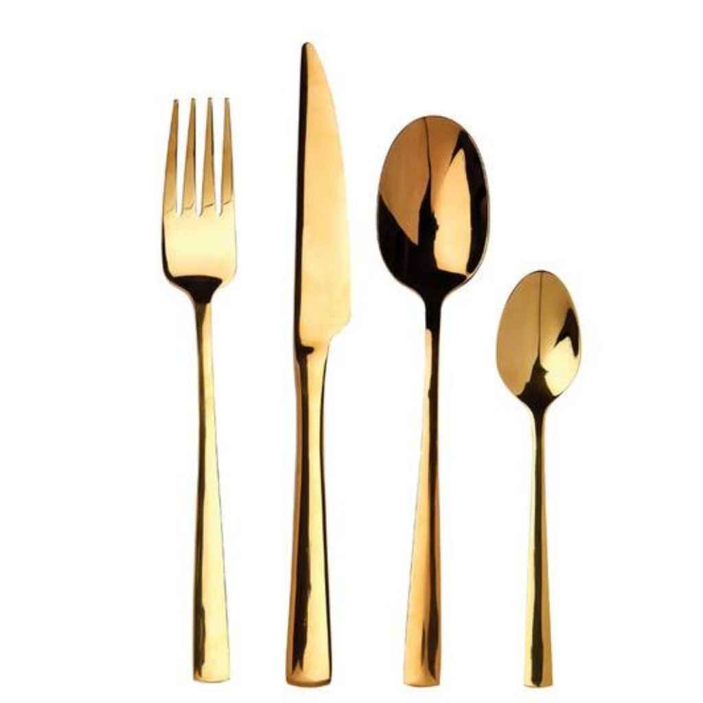Avie 16 piece Gold Finish Cutlery Set