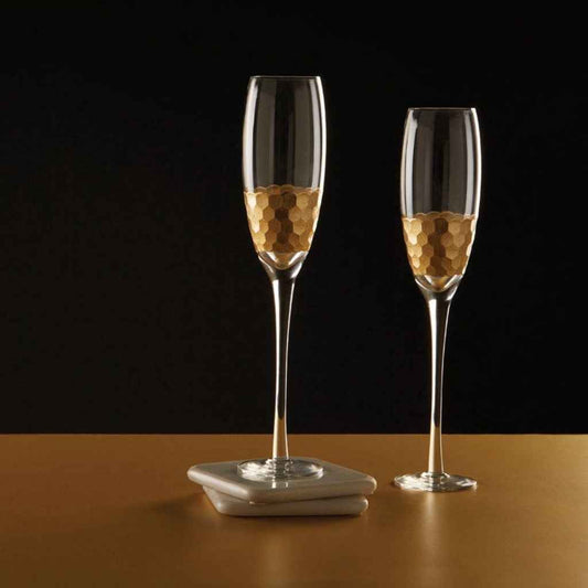 Astrid Gold Champagne Flutes | Set of Four