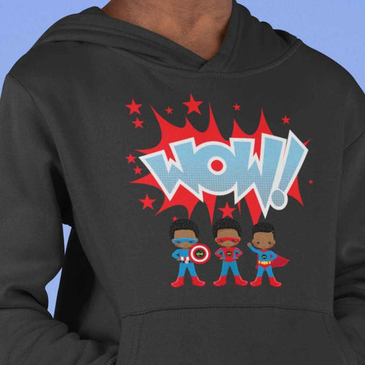 Wow! Black SuperHero Squad Organic Boys Hoodie