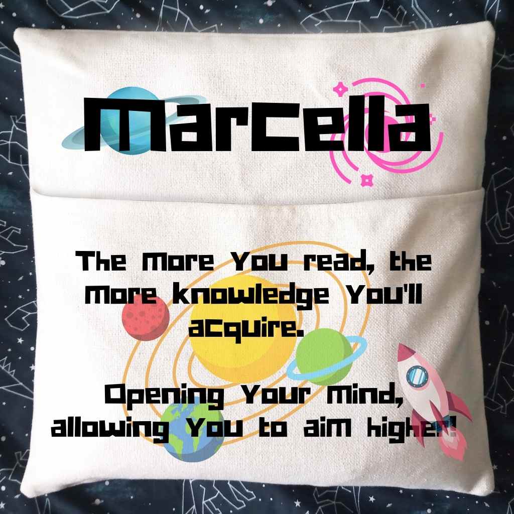 Personalised Reading Book Pocket Cushions | "THe more you read"