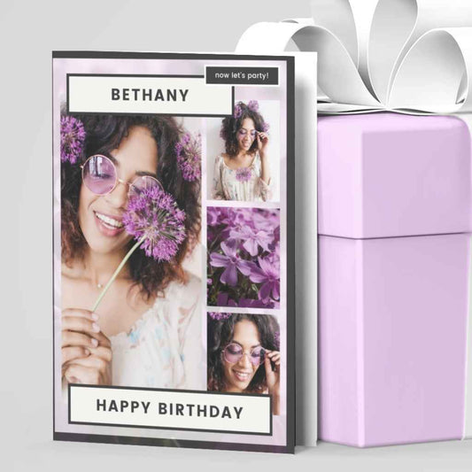 Afro Centric Birthday Cards | Contemporary | Purple Flowers