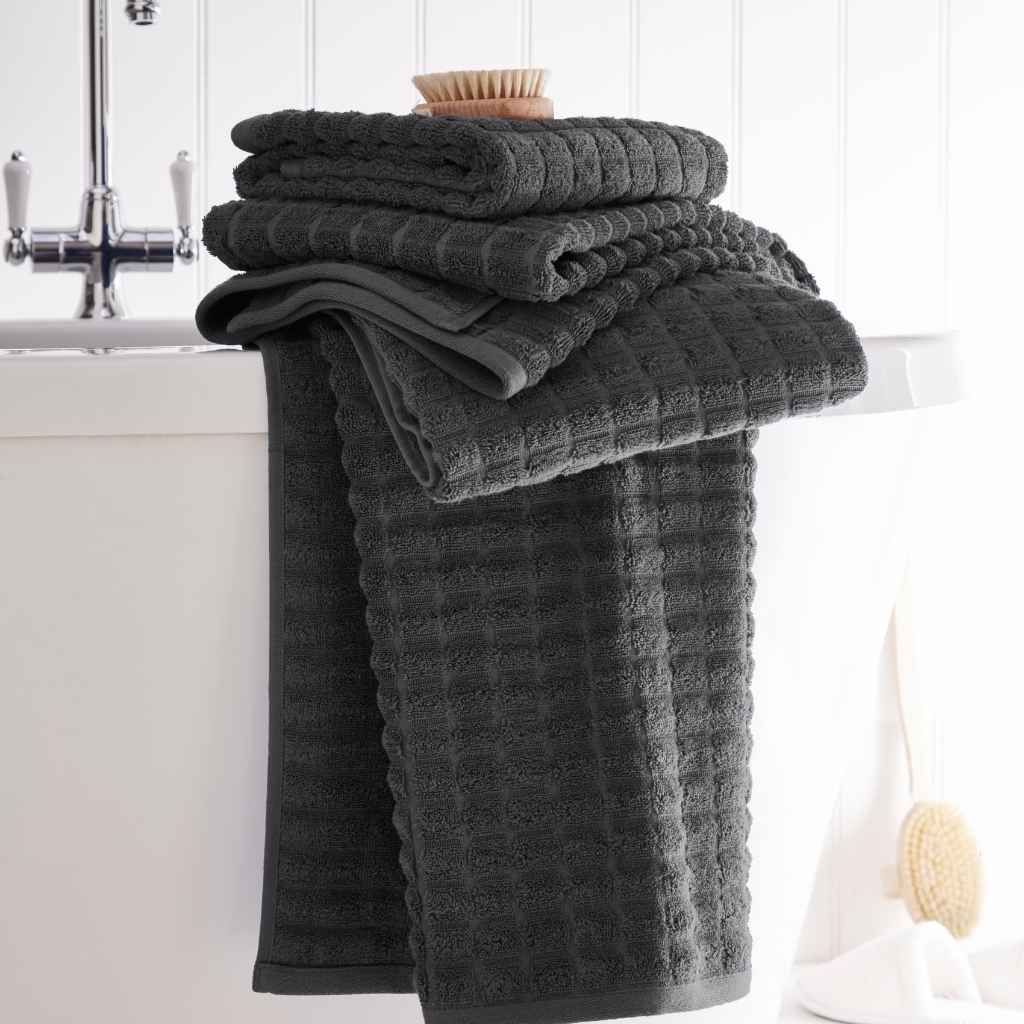 100% Cotton Towels | Geometric Design | Charcoal