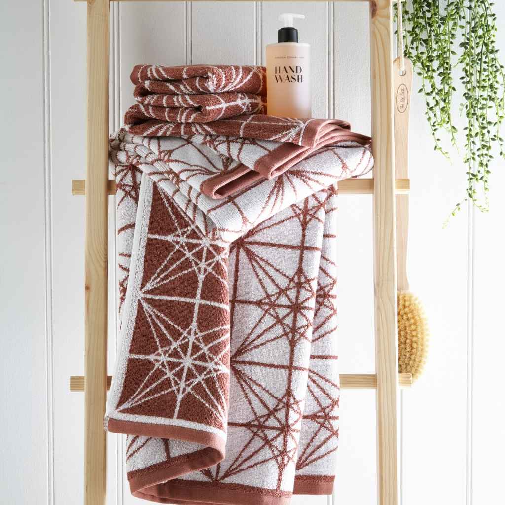 100% Cotton Towels | Glacier Design | Rose Gold