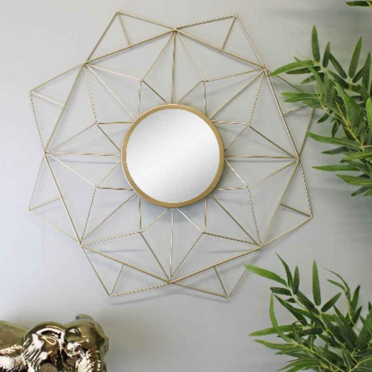 Mirror |  Gold Wire | Geometric Design