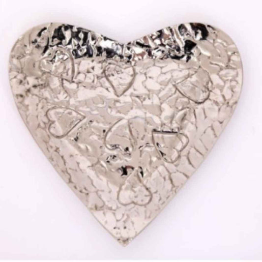 Trinket Dish | Candle Tray | Embossed Silver Heart