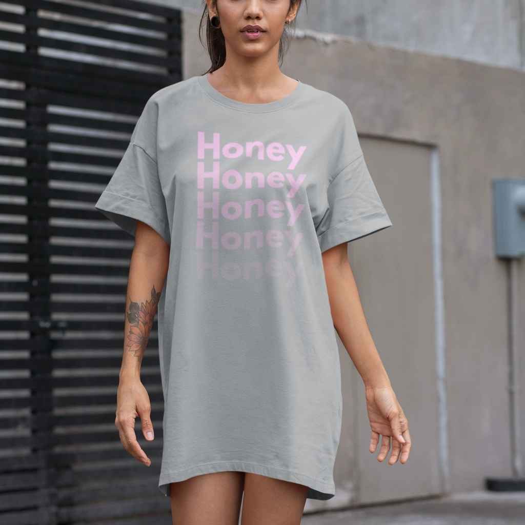 AsariahZi Collection - Shades of Honey T Shirt Dress (pink)
