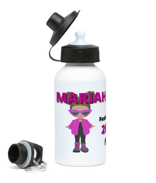 Personalised BLM Sports Water Bottle - Fluffy Fashionista 1