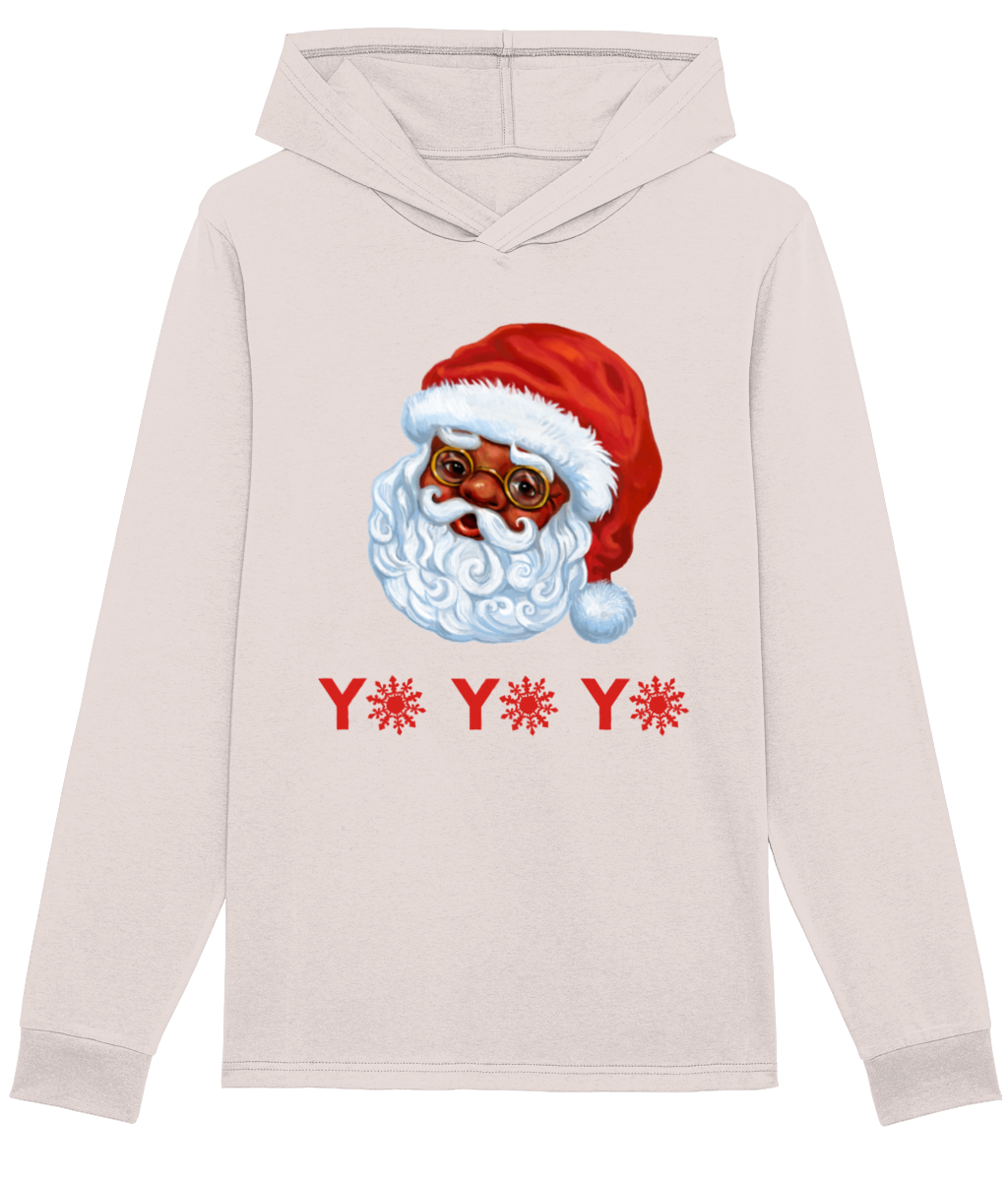Lightweight Black Santa Christmas Hoodie | Yo Yo Yo