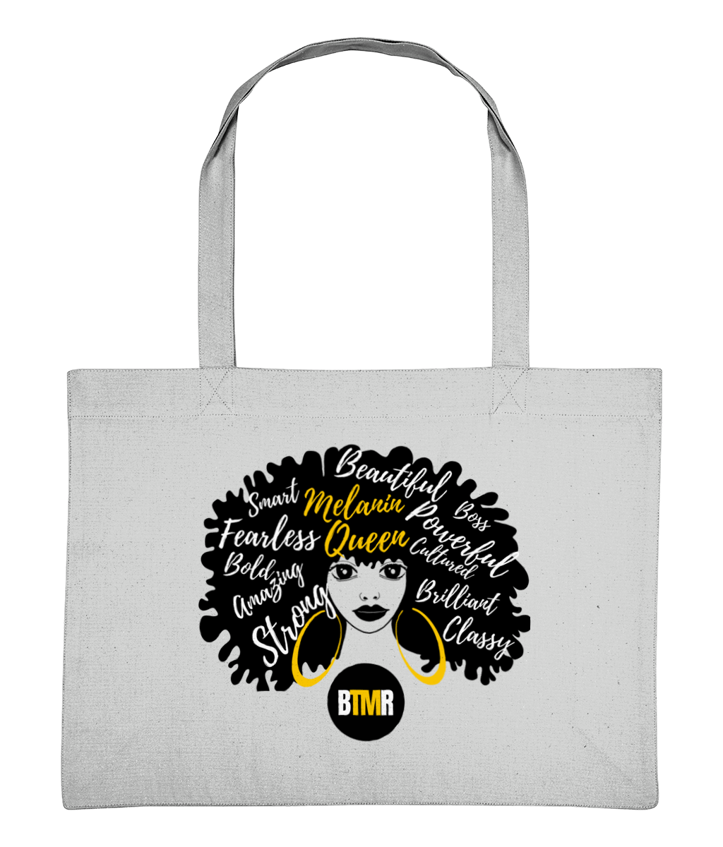 Melanin Queen Afro Words Large Shopping Bag