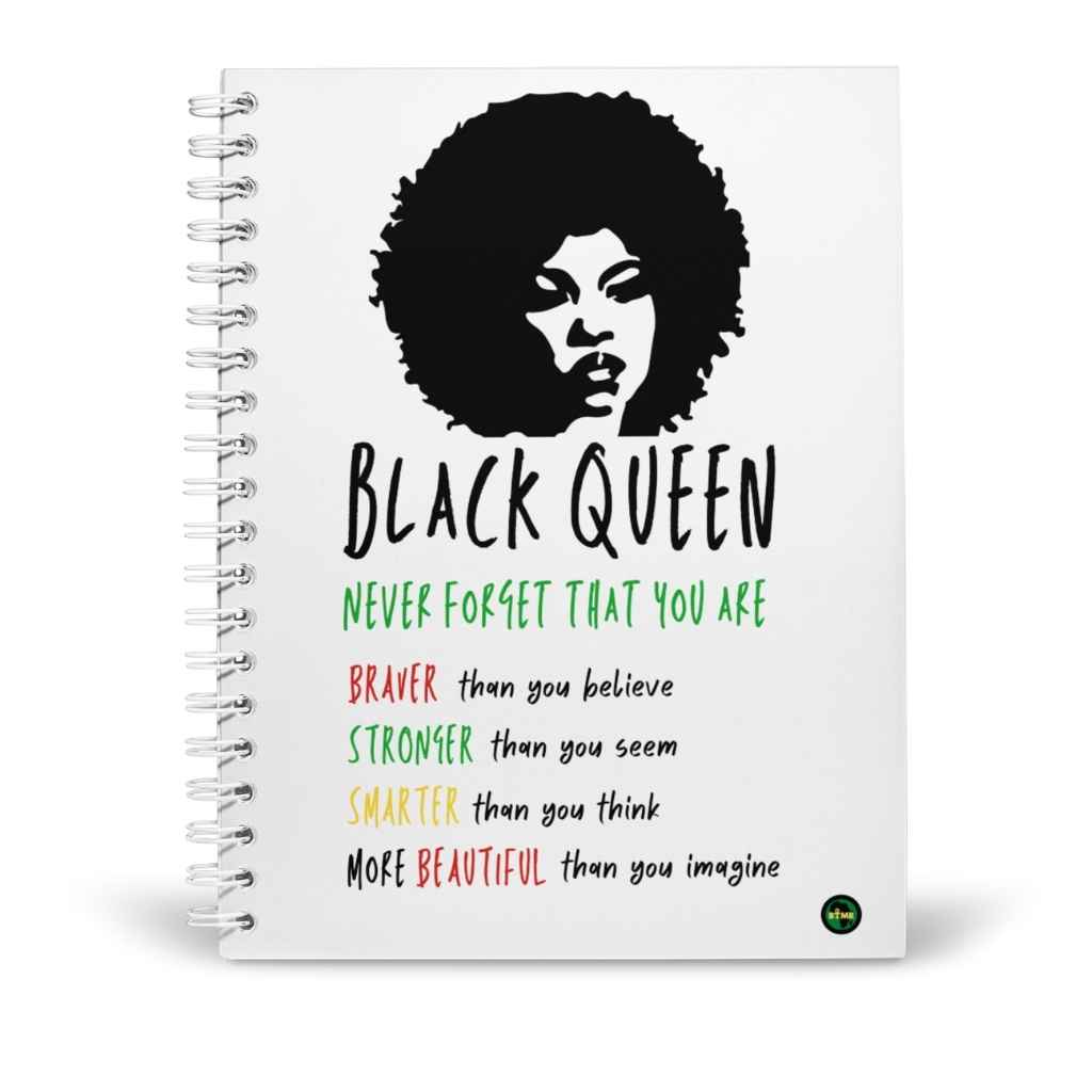 Personalised A5 Notebook | Black Queen Never Forget