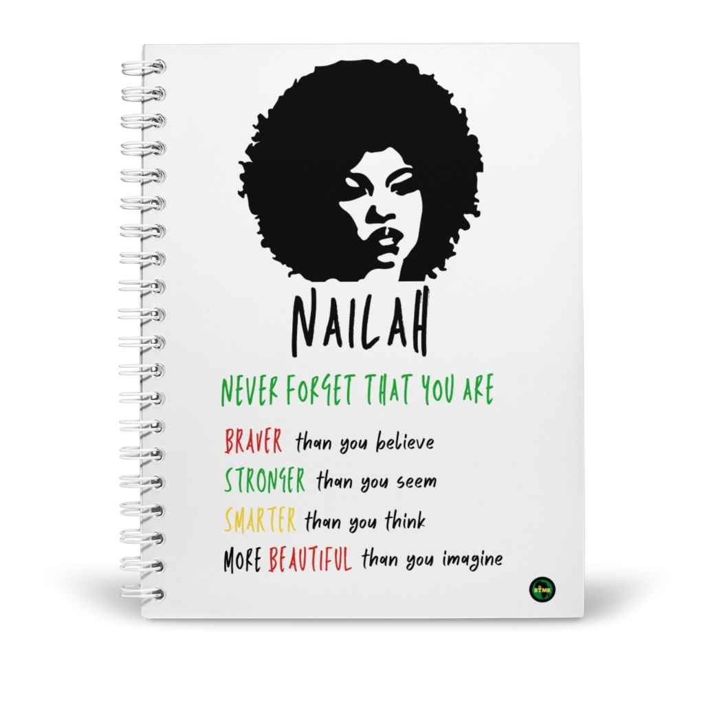 Personalised A5 Notebook | Black Queen Never Forget