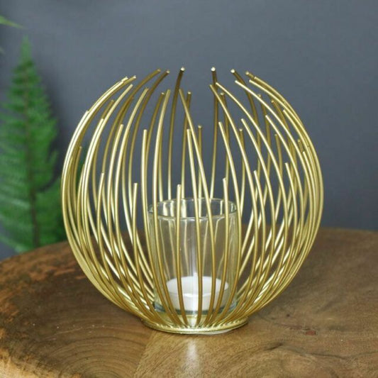 Gold Wire Small Candle Holder