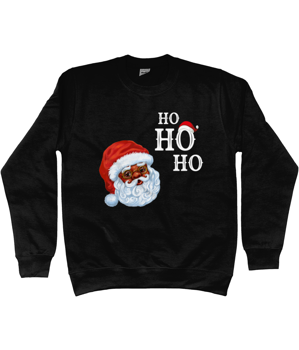 Black Santa Kids Sweater