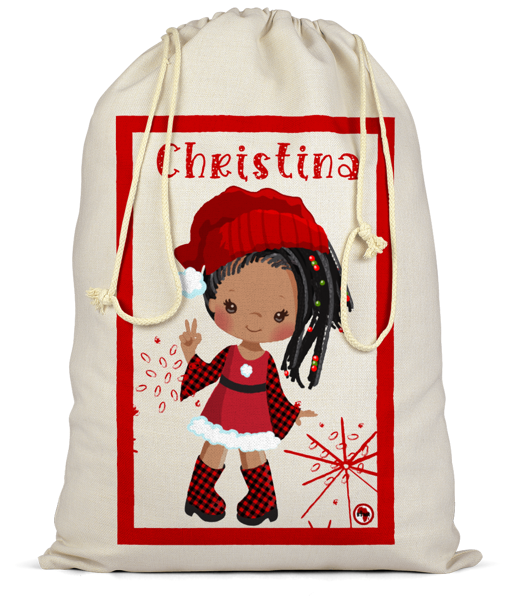 Personalised Christmas Sack | Black Santa's Helper