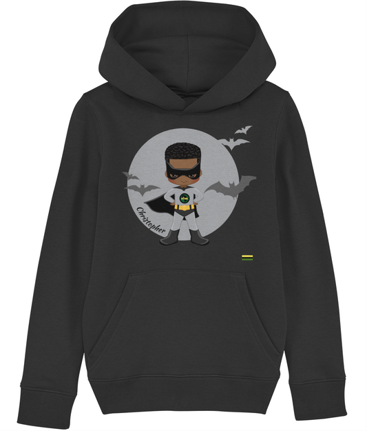 Black Superheroes | Grey Superhero Bats Organic Hoodie