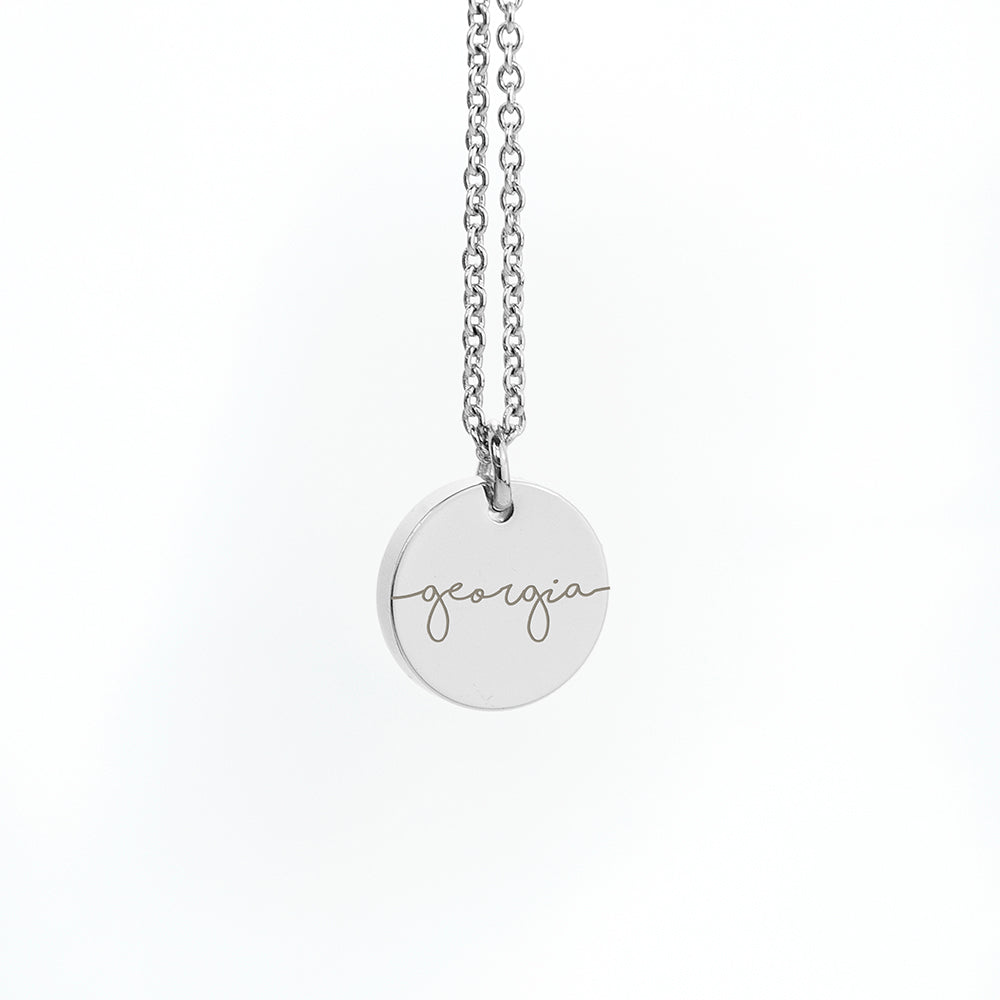 Personalised disc Necklace.