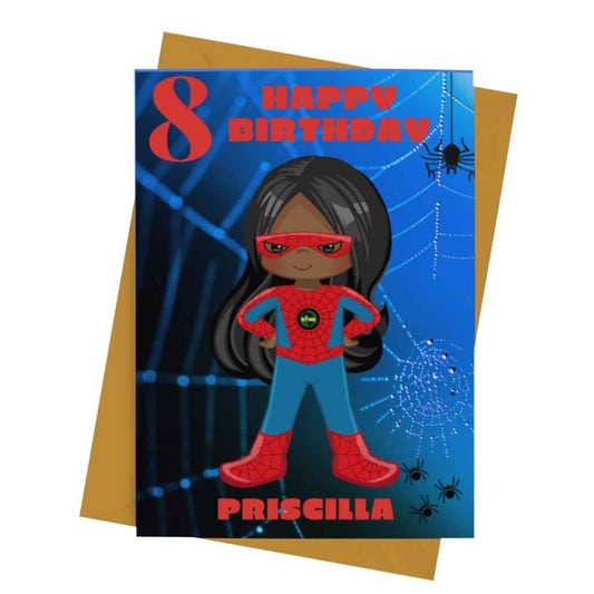 Personalised Birthday Cards | Spidey Superhero/ine  WebTastic